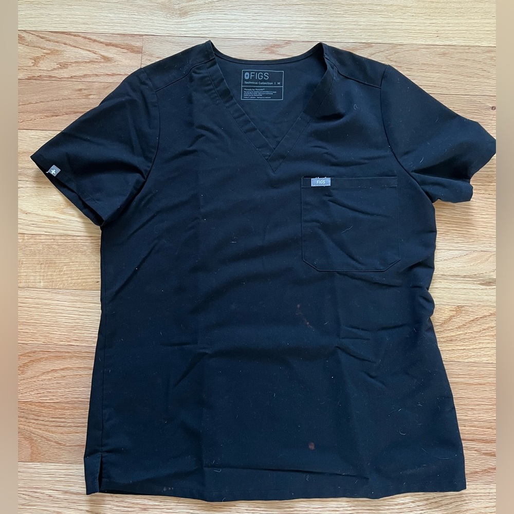 FIGS Catarina Scrub Top - Black